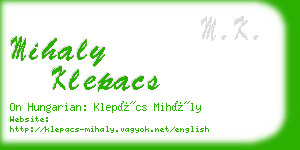 mihaly klepacs business card